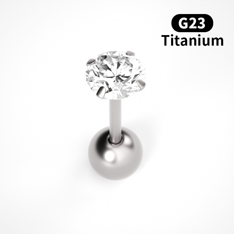 2020 new pattern G23 Material 34 zircon Ear Studs puncture Jewelry Europe and America Electricity supplier Best Sellers