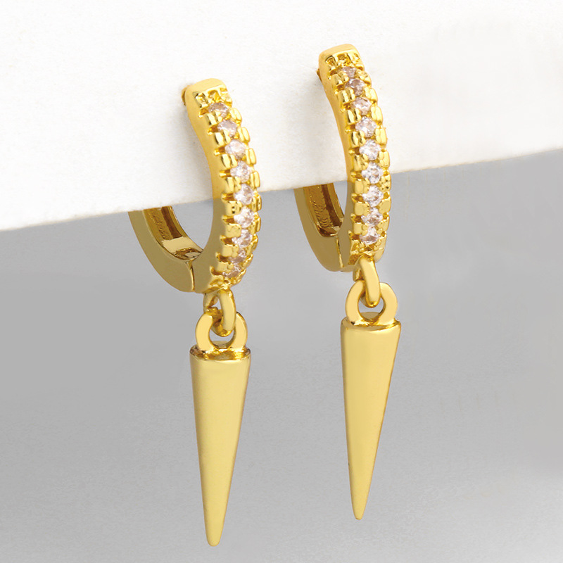 Earrings Classification Fashion Geometric Diamond Copper Artificial Gemstones Earrings