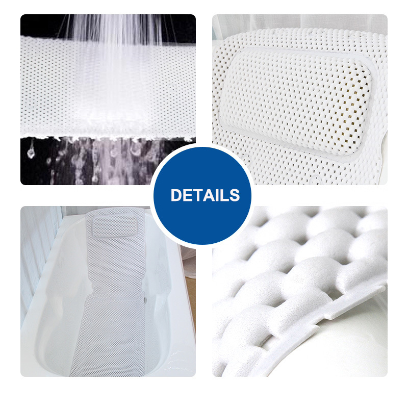 厂家浴室垫/白色乳胶吸盘防滑垫带枕头浴缸垫单独浴缸枕头均有售