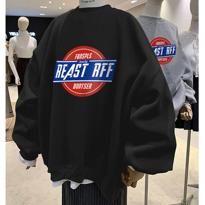 跨境潮款 加绒卫衣女2020秋冬季新款大码女装宽松上衣ins男女同款|ru