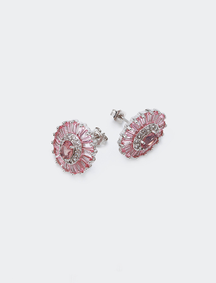 Vente En Gros Boucles D&#39;oreilles En Zircon Coloré Plaqué Or display picture 6