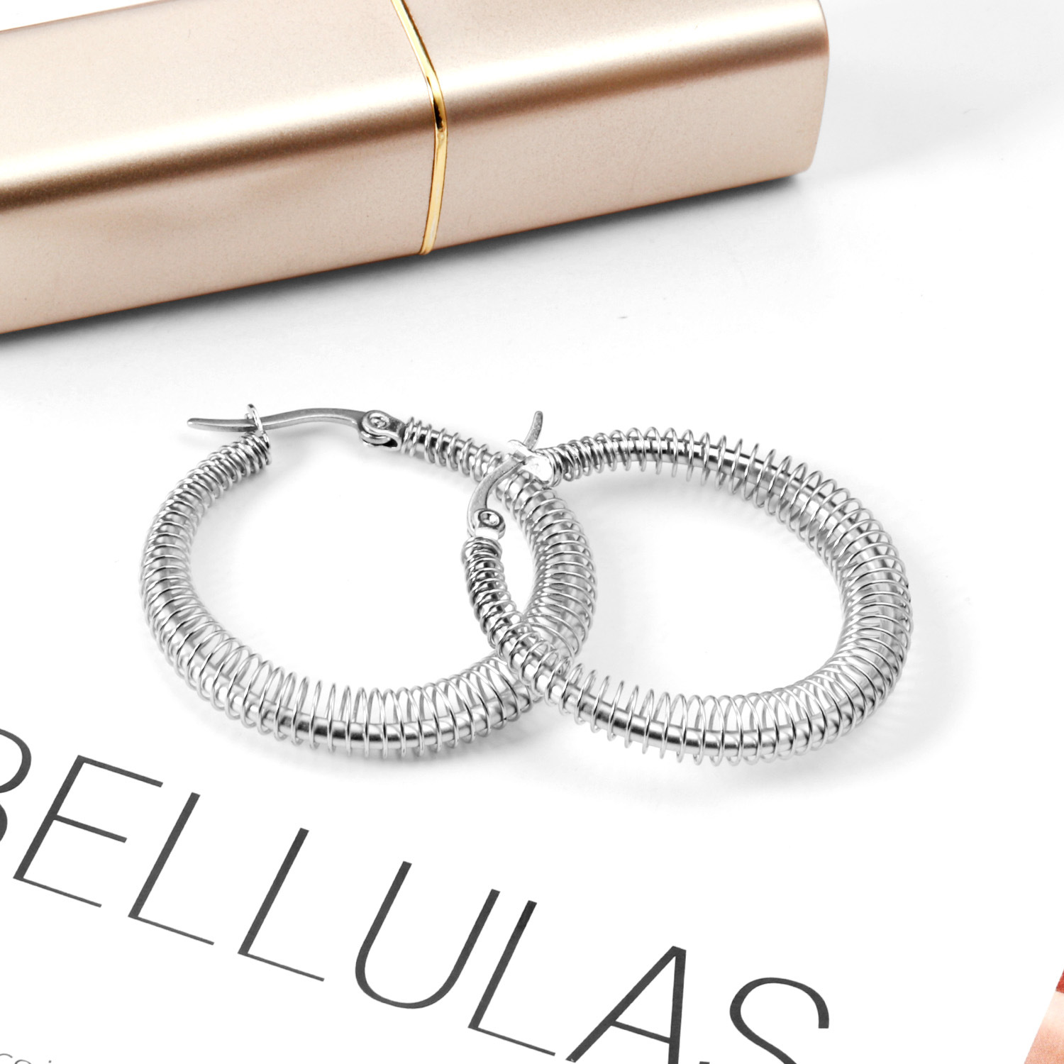 Fashion Geometric Stainless Steel Plating Earrings 1 Pair