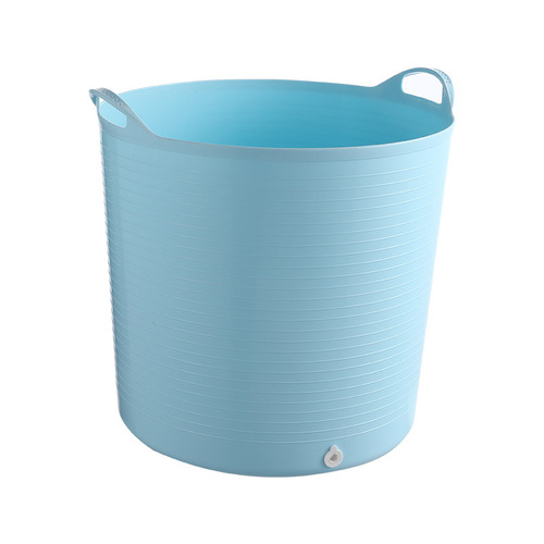 Plastic children's bath bucket baby bath bucket multi-functional storage bucket thickened bathroom bath bucket with water outlet