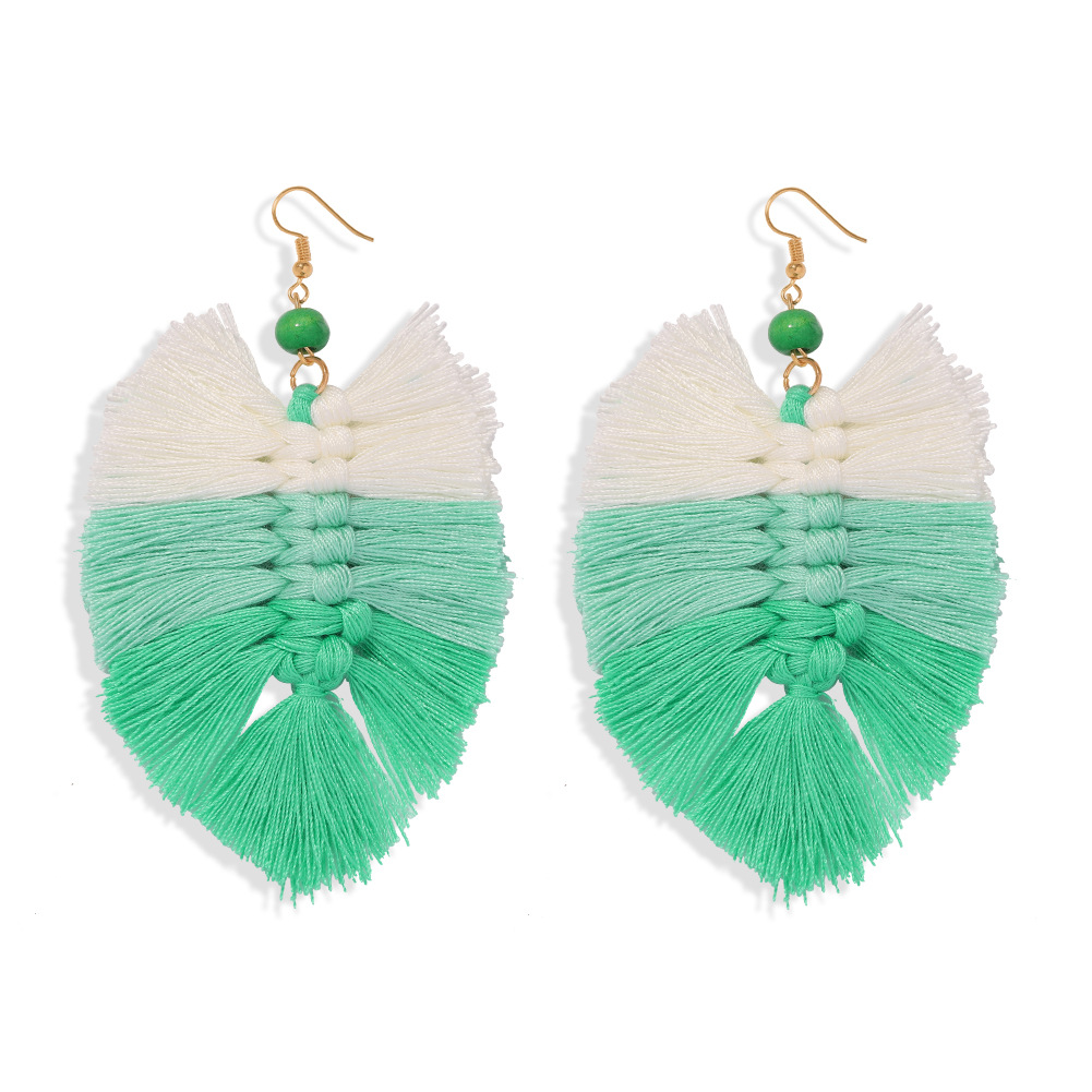 Hot-saling Hand-woven Tassel Small Wool Alloy Earrings Wholesale display picture 26