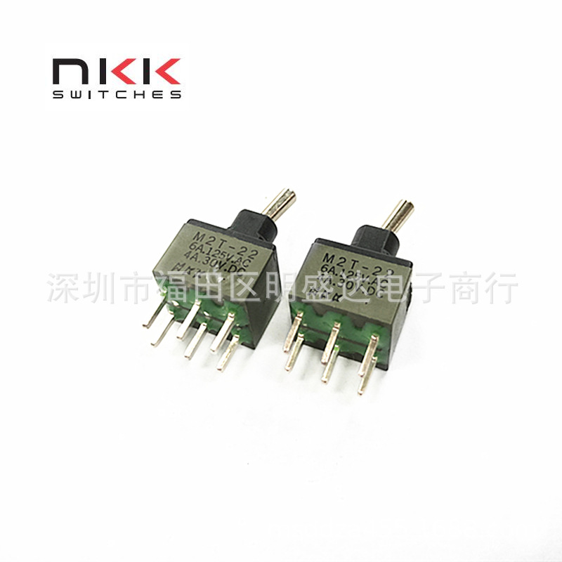 NKK进口钮子开关 M2T-22 短柄 6脚2档 PCB针脚 密封型 遥控器开关