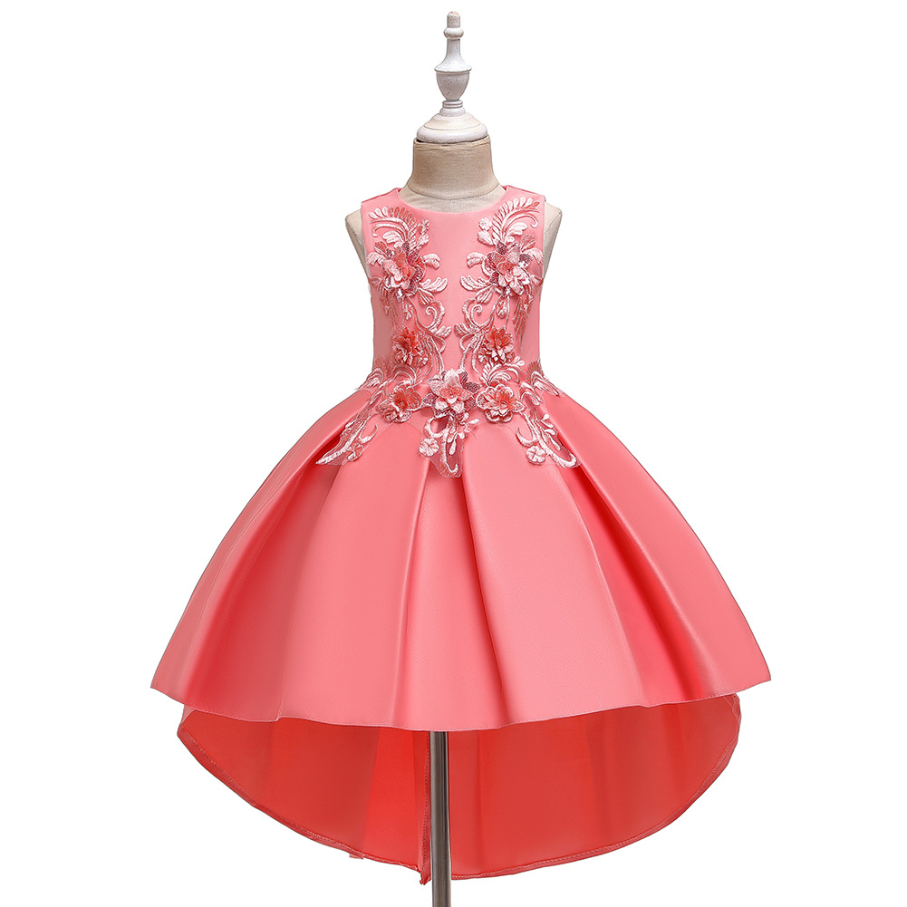 Supply Girl Trailing Dress Skirt Children Dress Pettiskirt Flower Girl Wedding Gown Wholesale Nihaojewelry display picture 1