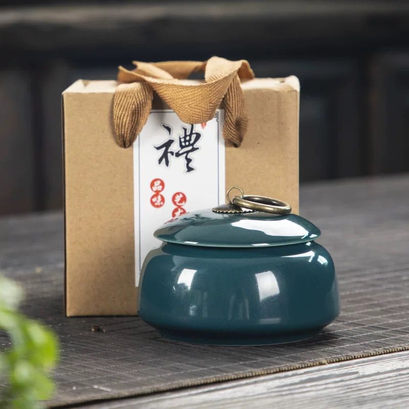 小茶叶罐陶瓷迷你号密封茶盒茶仓存储普洱单个茶罐便携随手礼盒装