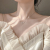 Tide, necklace, chain for key bag , silver 925 sample, light luxury style, internet celebrity, Korean style, simple and elegant design