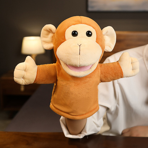 Creative new large size loose teacher tells stories with animal plush hand puppet toy that can open mouth