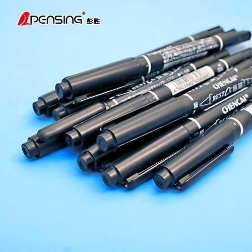 Small double-headed marker oil-based pen children's hook line pen black thin head quick-drying student office stationery supplies wholesale