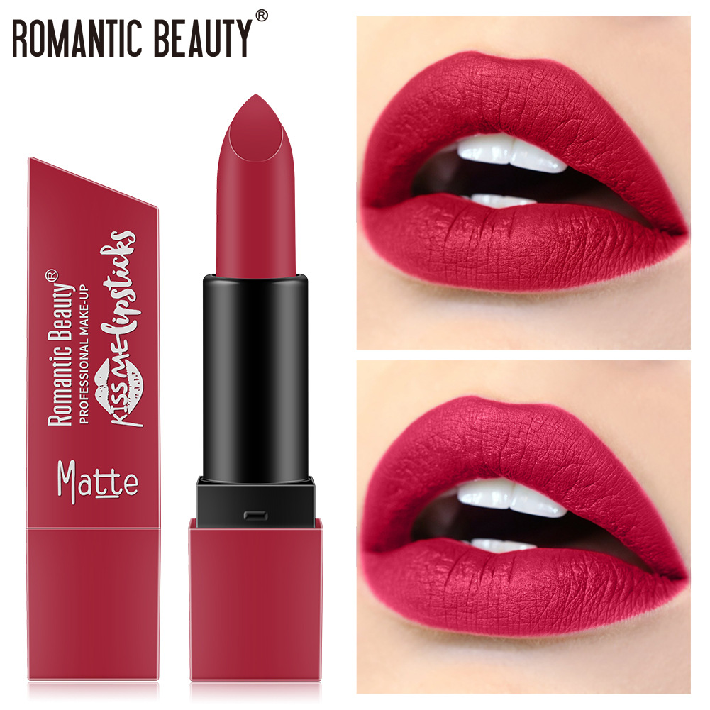 Romantic Beauty Matte Selling Lipstick Lip Gloss waterproof Europe and America Cosmetics Lipstick