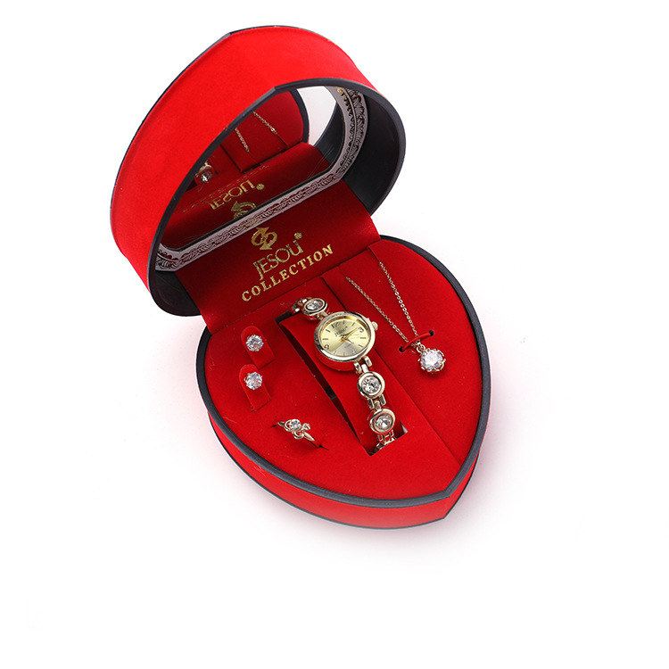 300g Weight No Inlaid Inlay Material Watch, Earrings, Necklace Classification Simple Style Round Alloy Strap Watch Earrings Necklace