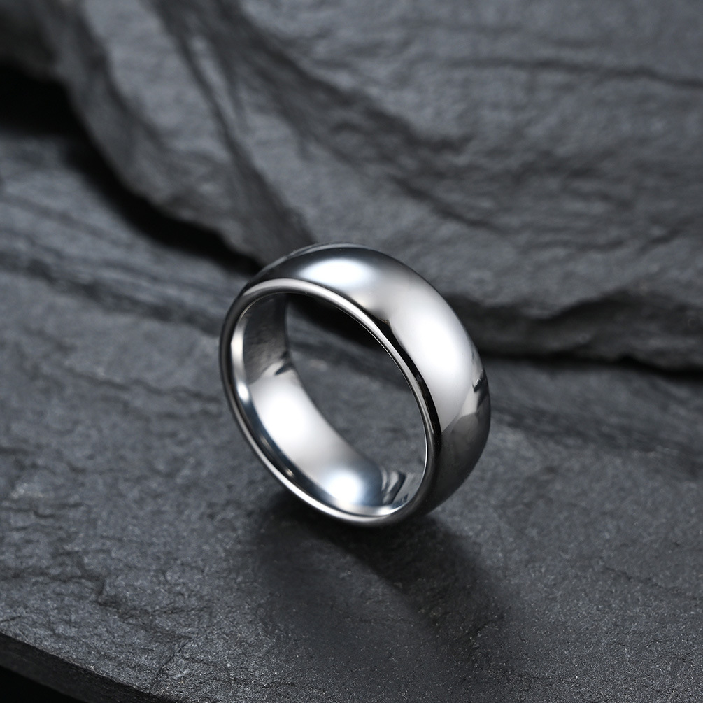 10g Weight Simple Style Solid Color Tungsten Steel Rings Polishing Stainless Steel Rings