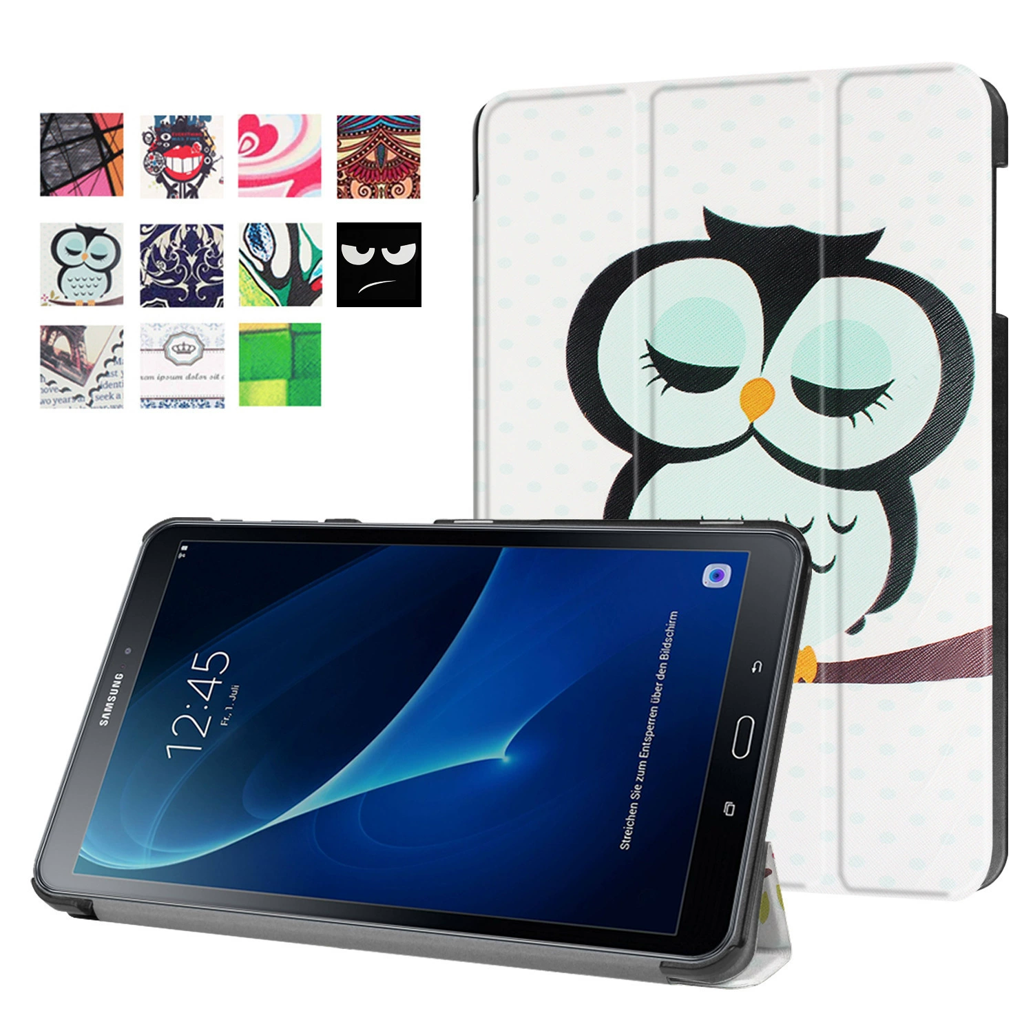 Совместимо с планшетом Samsung TAB A 10.1 T580N плоской формы защитный чехол T585C трёхслой цветной кожаный рукав