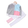 Girls’ suit Korean striped color matching T-shirt