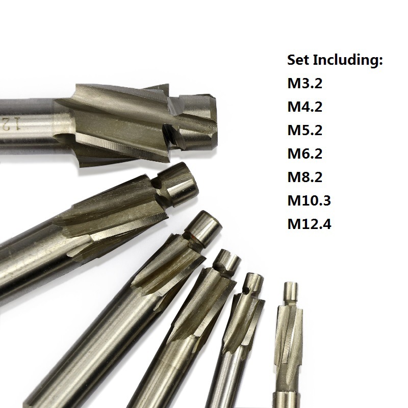 Cross-border hot selling high speed steel countersunk head milling cutter silver set straight shank milling cutter factory direct sales