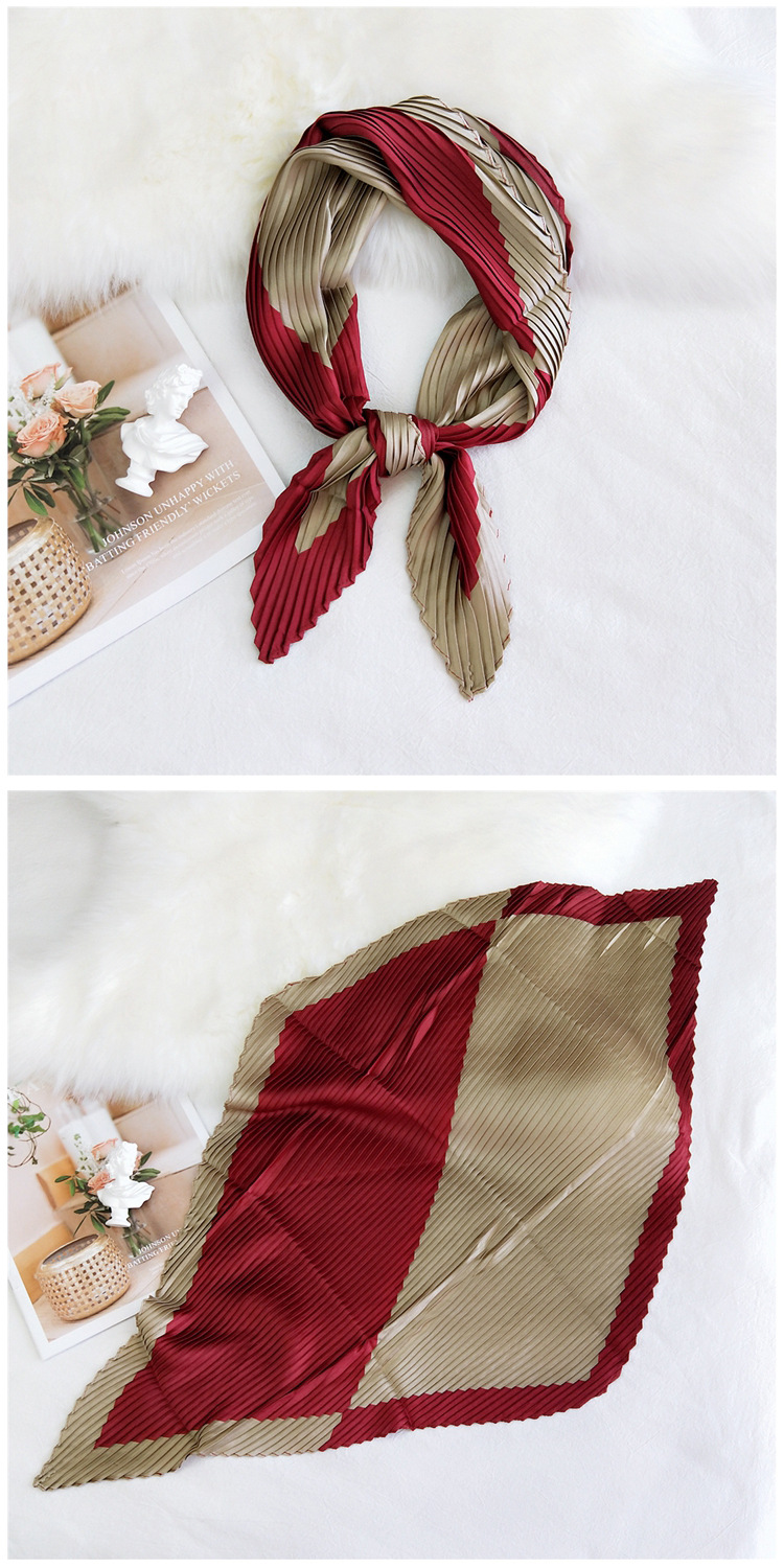 60g Weight Silk Scarf Classification Travel Occasion Polyester Material Spot, Stripe Pattern Spring&Summer Season Unisex Gender Sweet Style Khaki, Multicolor, Grey&Pink, Grey, Red, Green, Blue, Yellow, Black Color Unisex Sweet Spot Stripe Polyester Silk Scarf 14