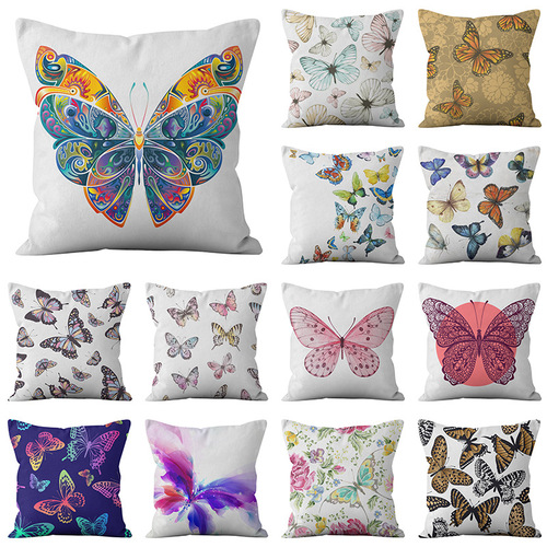 18'' Cushion Cover Pillow Case Butterfly printing pillow cover sofa cushion cover customization