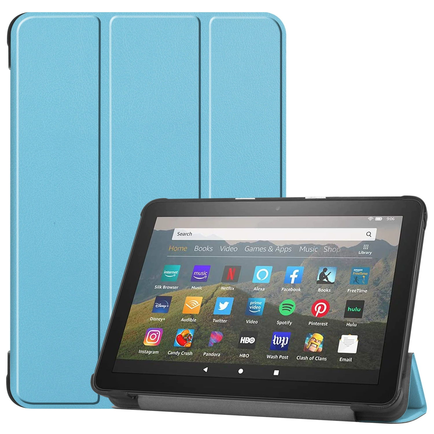 Applicable to 2020 Amazon Kindle Fire HD8 tablet leather case HD8 three -fold protective cover dormant shell