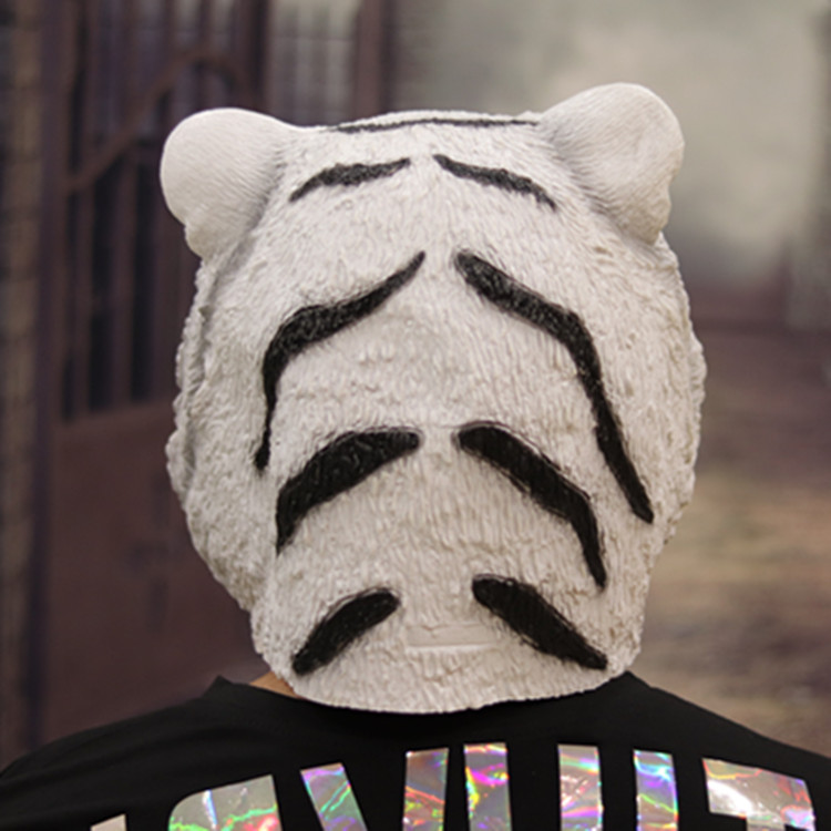 Tigre máscara animal tocado Halloween horror divertido tigre blanco máscara vestir accesorios fábrica al por mayor