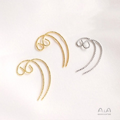 14k light gold copper-clad real gold French ear hooks with floral DIY material handmade earrings and earrings basic accessories