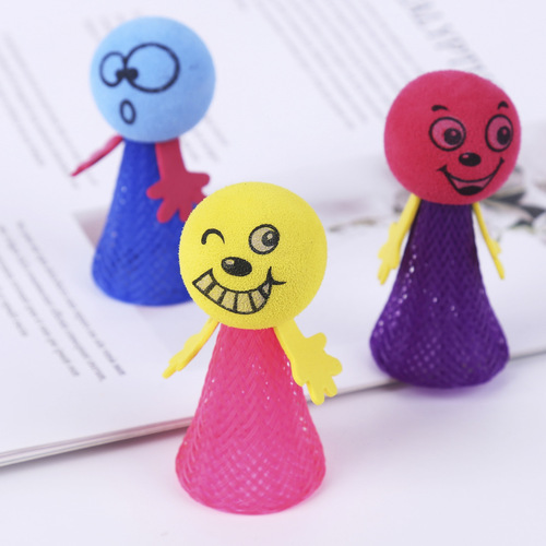 Children's toys bouncing elf spring man bouncing villain jumping man luminous toy kindergarten small gifts wholesale