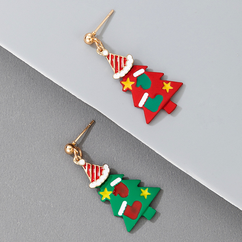 Christmas Tree Earrings display picture 4