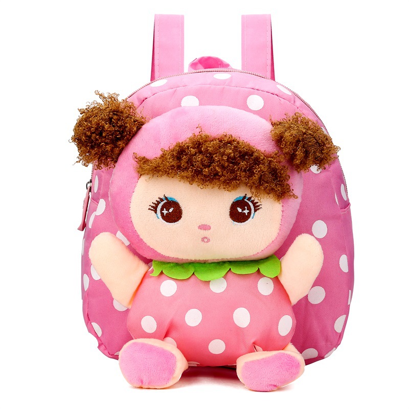 Factory Direct Supply In Stock 1-4 Years Old Boys And Girls Cartoon Backpack Cute Canvas Backpack Doll Children's Schoolbag display picture 4