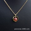 Necklace, crystal, universal chain for key bag  for elementary school students, simple and elegant design, Korean style