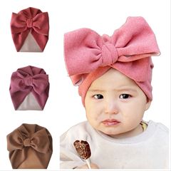 European and American autumn and winter children's big bow Indian hat imitation cashmere children's hooded cap cap 