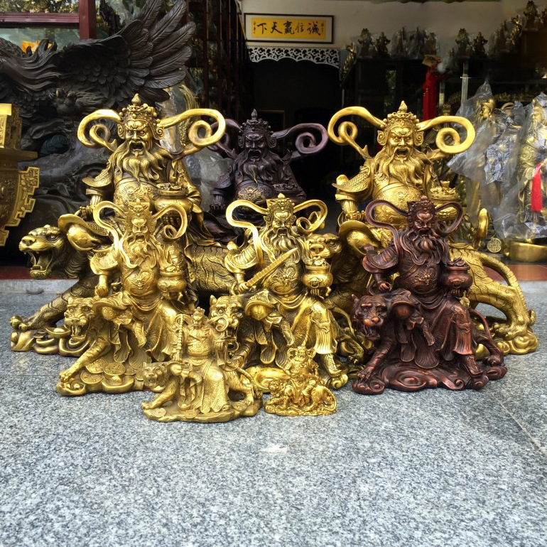 Manufactor wholesale Pure copper Zhaogong brass Mammon Statue Riding a tiger Zhaogong Large The opening Home Furnishing Worship