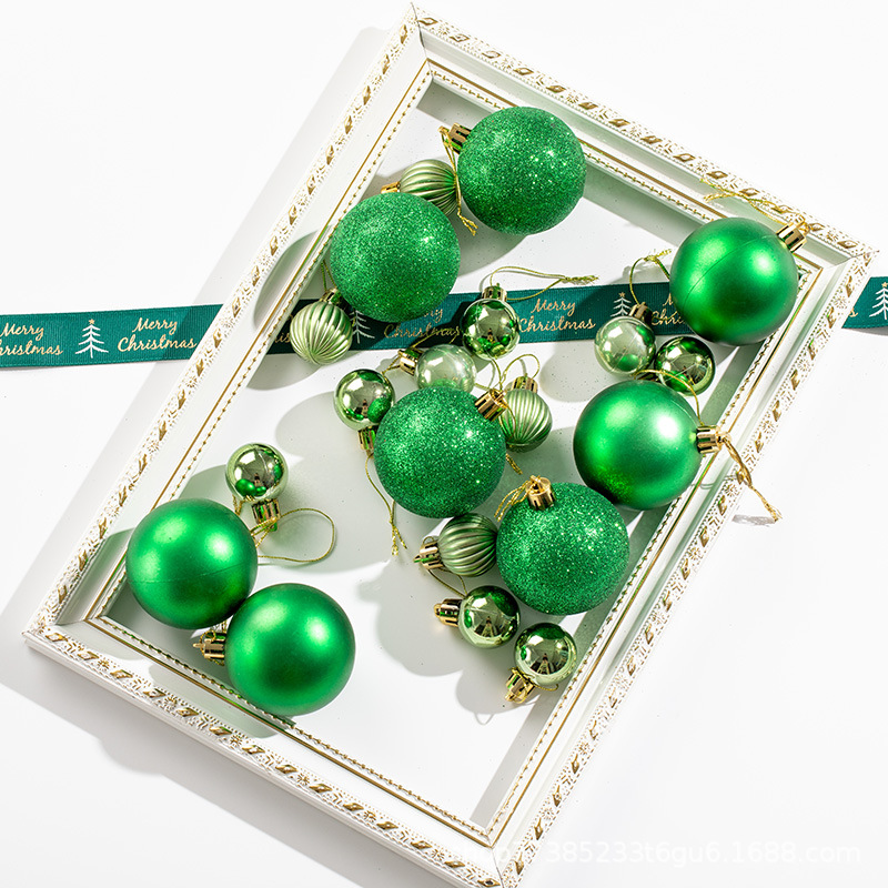 6cm bola verde oscuro brillante polvo esmerilado niebla bola galvanizada de Navidad decoración de ventanas de hotel bola de decoración de Navidad