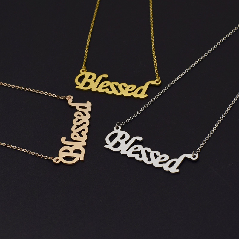 1 Piece Fashion Letter Stainless Steel Titanium Steel Plating Hollow Out Necklace display picture 3