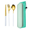 Handheld set for elementary school students, tableware stainless steel, fork, storage system, 3 piece set