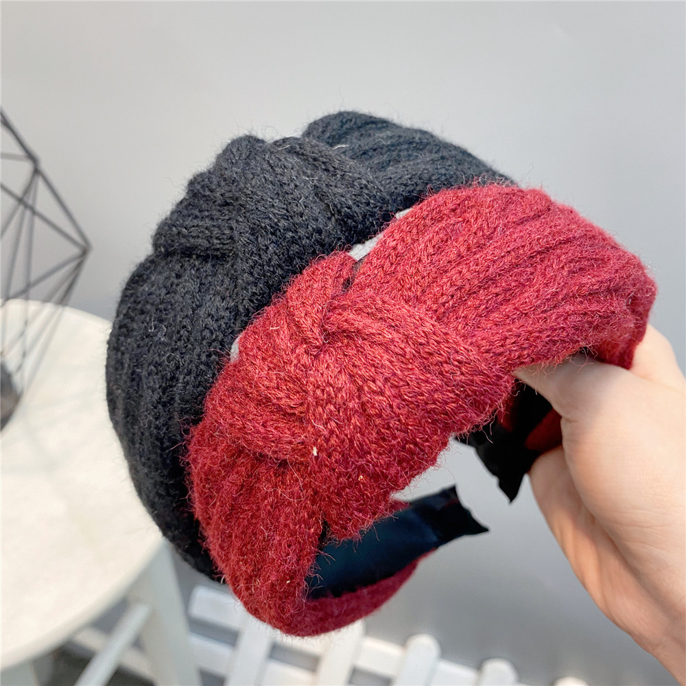 Korean  Woolen Knitting Twisted Headband display picture 14
