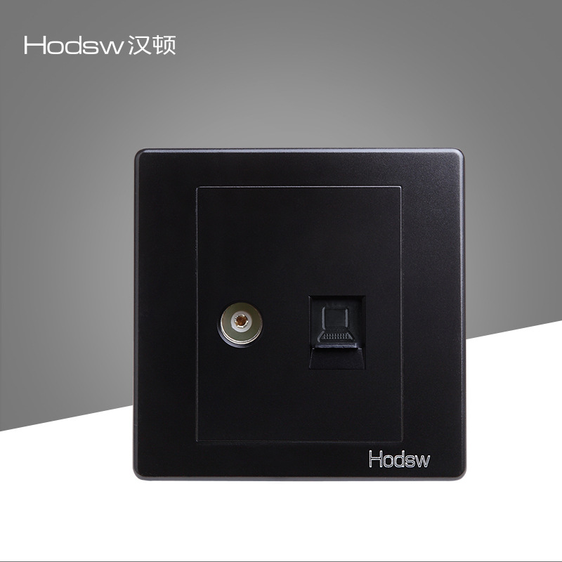 Black TV computer socket