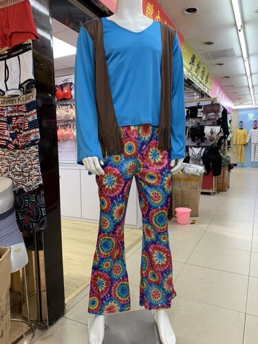 Hippie Halloween 80s trendy men's and women's costumes, men's and women's masquerade role costumes, stage costumes