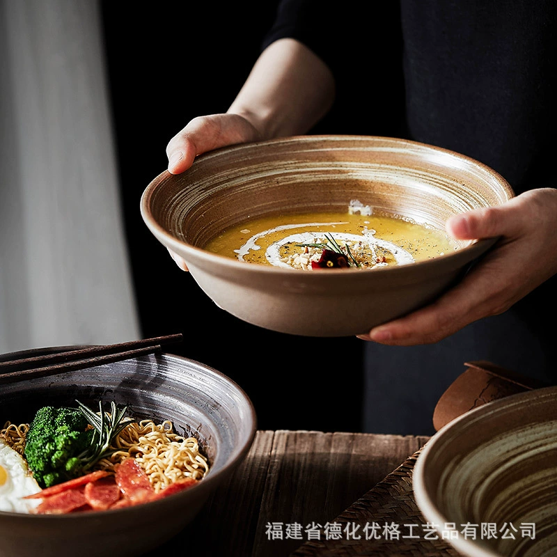 plate creative retro crusted тао west food date vegetable salad poor noodle cabbage straw hat soup displate display
