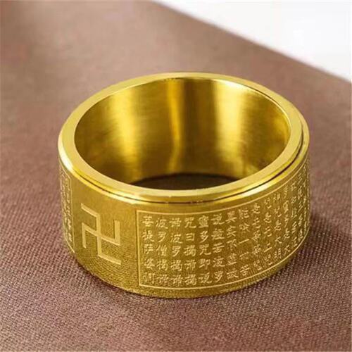 Cross-border accessories titanium steel jewelry ring, rotatable stainless steel 8mm swastika ring for men and women