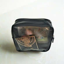 新款MAC鏡面PU印刷收納化妝包透明拼接款化妝品專櫃化妝包