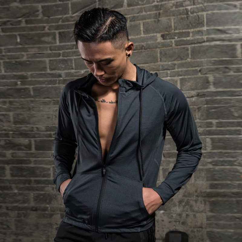 Ropa deportiva para hombre de otoño e invierno, de manga larga, de secado rápido, para correr, deportiva, informal, elástica, ajustada, informal y versátil