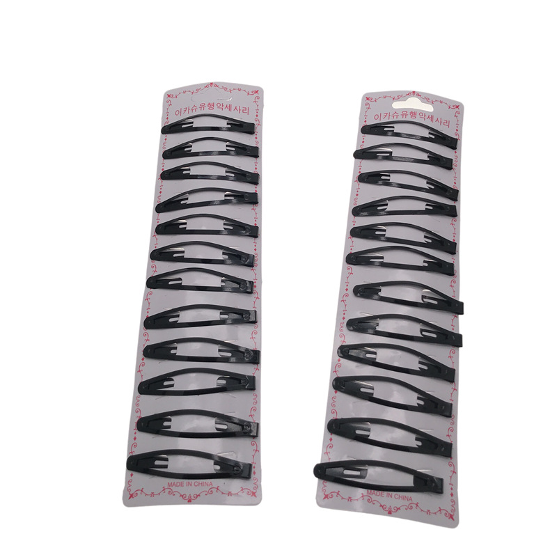 Pintura en aerosol negro 6cm Tarjeta blanca 10 paquete tablero de luz medio BB clip horquilla clip de pelo un yuan dos yuanes tienda de accesorios para la cabeza