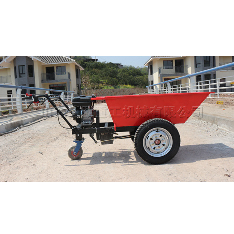 手推式三轮灰斗车 水泥土方小型推拉装载车  农用三轮拉货运料车