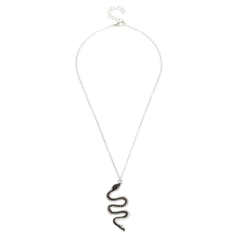 Accessoires Mode Serpent Pendentif Collier En Métal Diamant Pliage Serpent Bijoux En Gros Nihaojewelry display picture 5