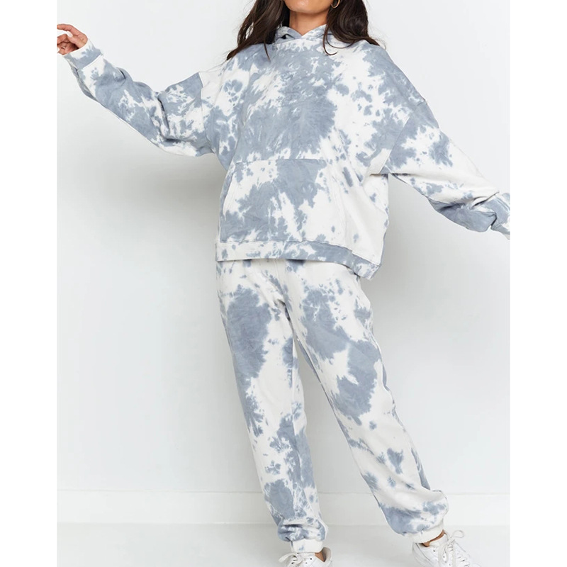 printing loose long-sleeved round neck sweatshirt set NSGE37880