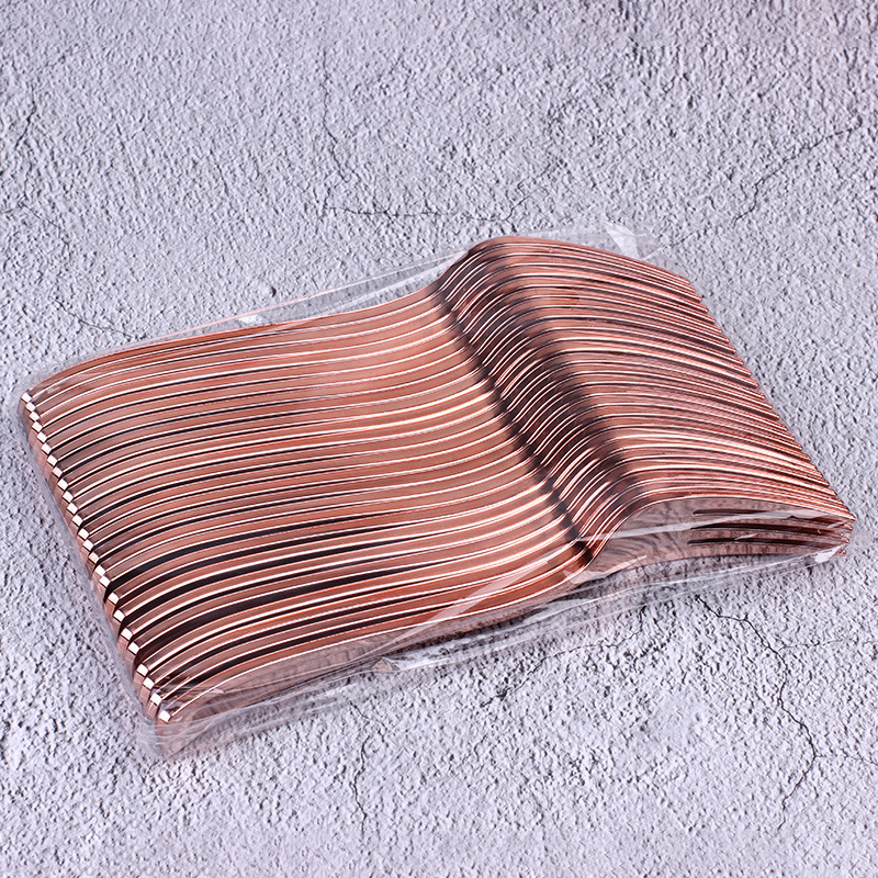 10 unids/pack en stock UV material cuchillo, tenedor y cuchara oro rosa desechable vajilla Banquete de cumpleaños