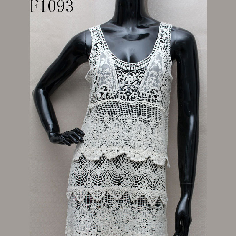 棉线镂空女士马甲水溶刺绣花边罩衣 精致小衫外搭 蕾丝衫厂家批发