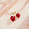 Cute strawberry, realistic brooch, fruit protective underware, pin, cardigan, accessory, Korean style, wholesale