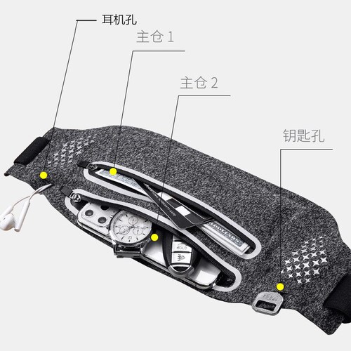 Invisible Phone Bag, Sports Waist Bag for Women Running Waist Belt for Men Multifunctional Equipment Fitness Travel Passport Small Bag