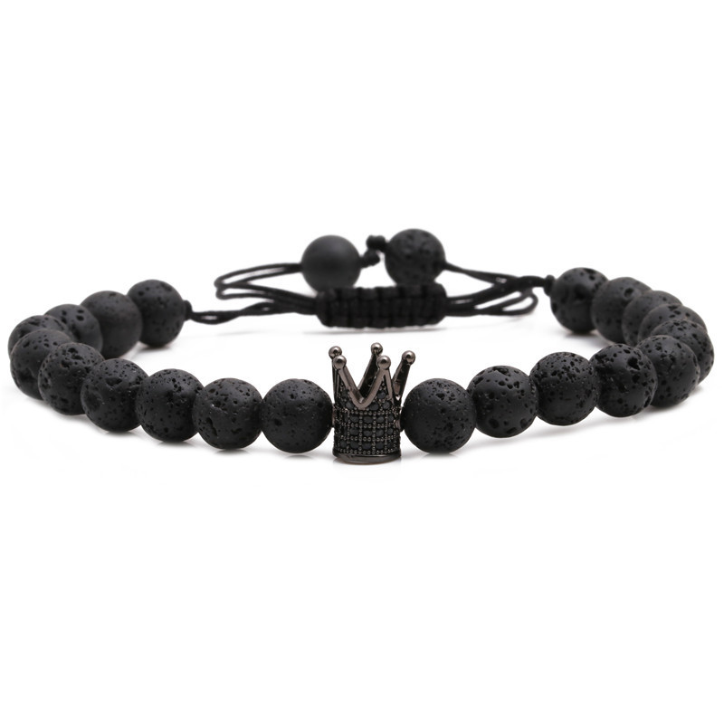Volcanic Stone Crown Braided Bracelet